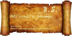 Márcsák Salamon névjegykártya